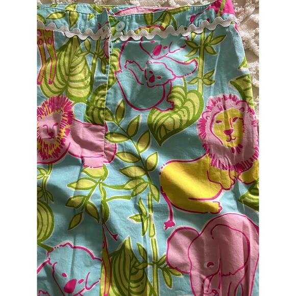 Lilly Pulitzer San Diego Zoo Animals Pencil Skirt Sz 4 Lions Elephants Pandas - Picture 2 of 12